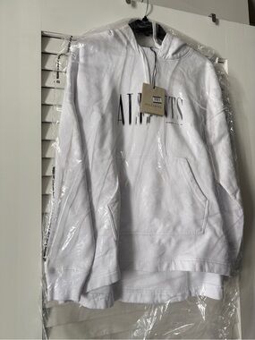 AllSaints Black Hoodie Logo Oversized Sweatshirt Size M NWT